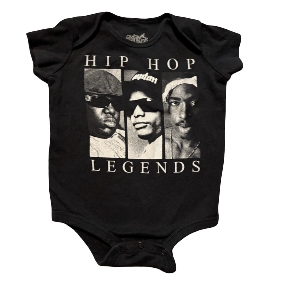 VINTAGE Retro Hip Hop Legends 90’s Rap Baby Onesie Tupac Ice Cube Biggie Smalls